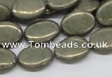 CPY14 16 inches 13*18mm oval pyrite gemstone beads wholesale