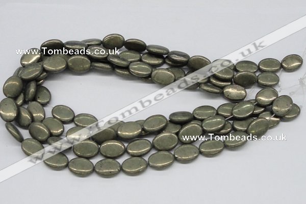 CPY14 16 inches 13*18mm oval pyrite gemstone beads wholesale