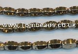 CPY141 15.5 inches 6*10mm rice pyrite gemstone beads wholesale