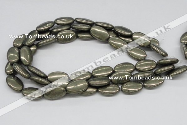 CPY15 16 inches 15*25mm oval pyrite gemstone beads wholesale