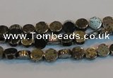 CPY150 15.5 inches 6mm coin pyrite gemstone beads wholesale