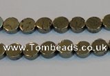 CPY151 15.5 inches 8mm coin pyrite gemstone beads wholesale