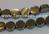 CPY152 15.5 inches 10mm coin pyrite gemstone beads wholesale