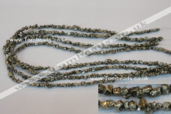 CPY168 15.5 inches 4*5mm nuggets pyrite gemstone beads wholesale