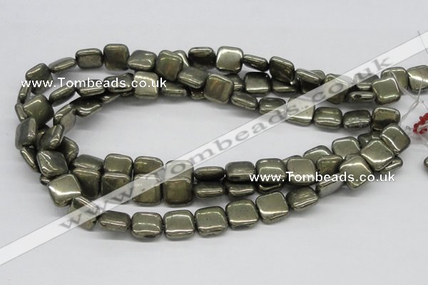 CPY18 16 inches 14*14mm square pyrite gemstone beads wholesale