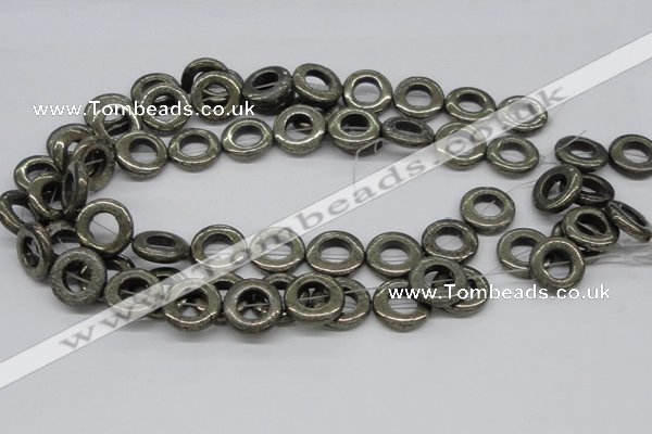 CPY19 16 inches 20mm donut pyrite gemstone beads wholesale