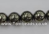 CPY206 15.5 inches 14mm round pyrite gemstone beads wholesale