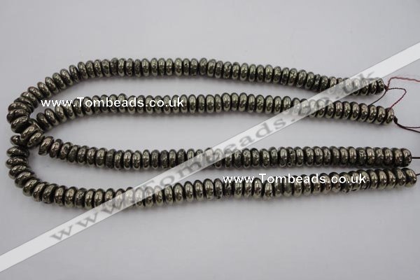 CPY211 15.5 inches 4*10mm rondelle pyrite gemstone beads wholesale