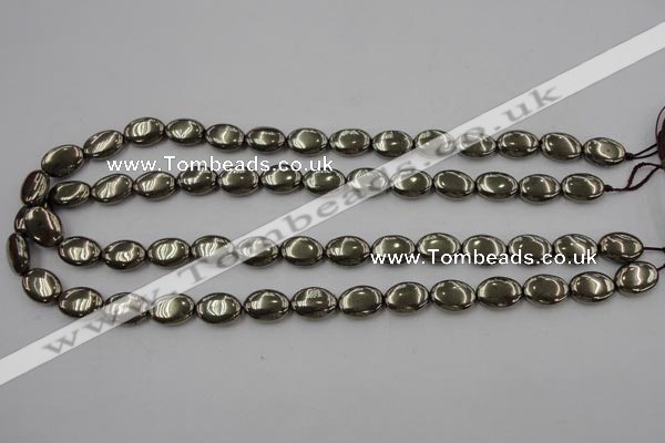 CPY232 15.5 inches 10*14mm oval pyrite gemstone beads wholesale