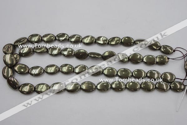 CPY233 15.5 inches 12*16mm oval pyrite gemstone beads wholesale