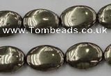 CPY234 15.5 inches 13*18mm oval pyrite gemstone beads wholesale