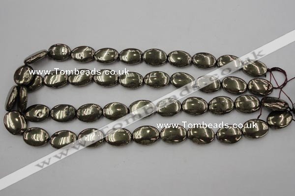 CPY234 15.5 inches 13*18mm oval pyrite gemstone beads wholesale