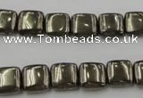 CPY250 15.5 inches 10*10mm square pyrite gemstone beads wholesale