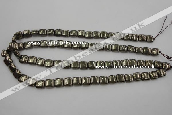 CPY250 15.5 inches 10*10mm square pyrite gemstone beads wholesale