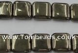 CPY252 15.5 inches 14*14mm square pyrite gemstone beads wholesale