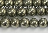 CPY260 15.5 inches 4mm round pyrite gemstone beads wholesale