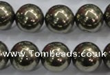 CPY27 16 inches 18mm round pyrite gemstone beads wholesale