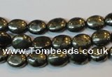 CPY310 15.5 inches 7*9mm oval pyrite gemstone beads wholesale