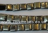 CPY315 15.5 inches 8*8mm square pyrite gemstone beads wholesale