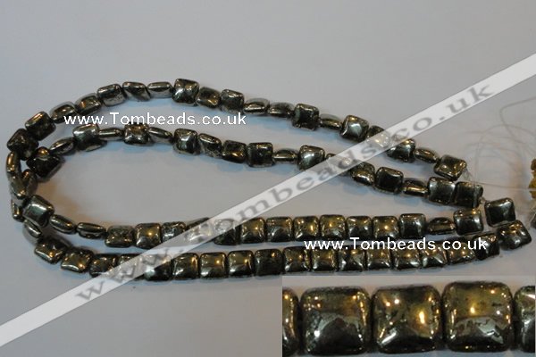 CPY316 15.5 inches 10*10mm square pyrite gemstone beads wholesale