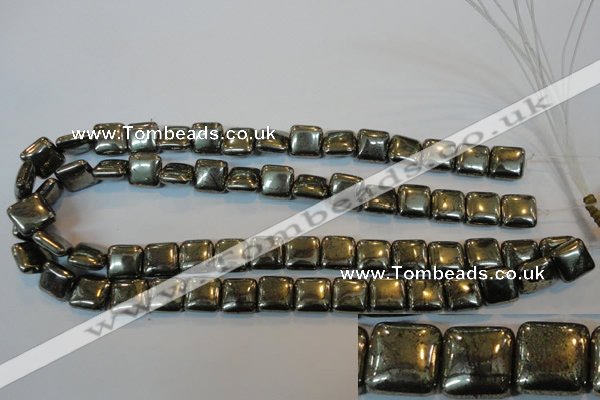 CPY317 15.5 inches 12*12mm square pyrite gemstone beads wholesale