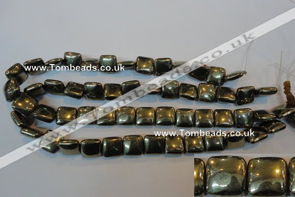 CPY318 15.5 inches 14*14mm square pyrite gemstone beads wholesale