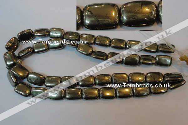 CPY323 15.5 inches 13*18mm rectangle pyrite gemstone beads wholesale