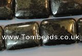 CPY325 15.5 inches 18*25mm rectangle pyrite gemstone beads wholesale