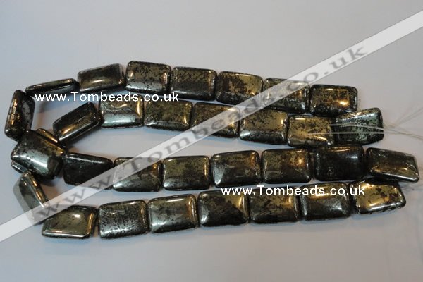 CPY325 15.5 inches 18*25mm rectangle pyrite gemstone beads wholesale