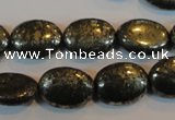 CPY33 16 inches 12*16mm oval pyrite gemstone beads wholesale