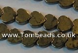 CPY331 15.5 inches 8*8mm heart pyrite gemstone beads wholesale