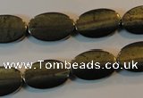 CPY334 15.5 inches 10*16mm twisted oval pyrite gemstone beads