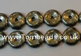 CPY336 15.5 inches 12mm donut pyrite gemstone beads wholesale