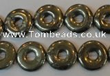 CPY338 15.5 inches 16mm donut pyrite gemstone beads wholesale