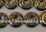 CPY339 15.5 inches 18mm donut pyrite gemstone beads wholesale