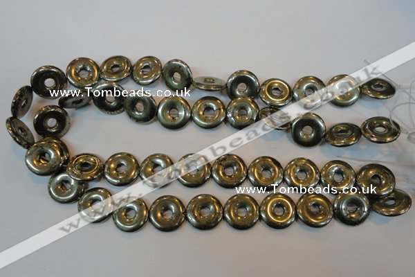 CPY339 15.5 inches 18mm donut pyrite gemstone beads wholesale