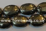 CPY34 16 inches 15*20mm oval pyrite gemstone beads wholesale