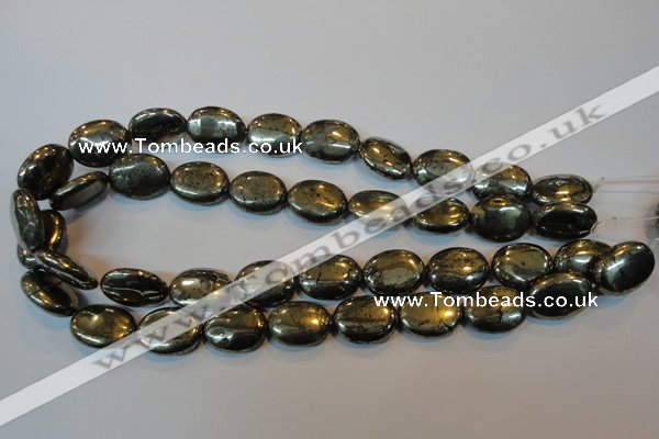 CPY34 16 inches 15*20mm oval pyrite gemstone beads wholesale