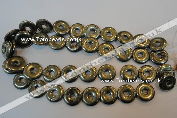 CPY340 15.5 inches 20mm donut pyrite gemstone beads wholesale