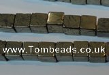 CPY352 15.5 inches 8*8mm cube pyrite gemstone beads wholesale