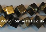 CPY358 15.5 inches 10*10mm cube pyrite gemstone beads wholesale