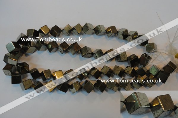 CPY358 15.5 inches 10*10mm cube pyrite gemstone beads wholesale