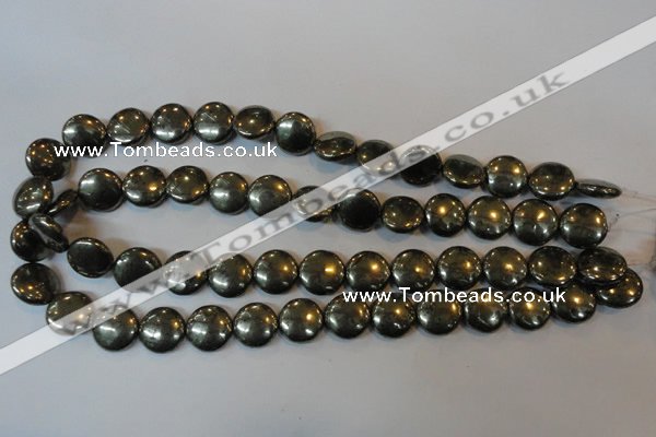 CPY36 16 inches 14mm coin pyrite gemstone beads wholesale