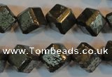 CPY364 15.5 inches 12*12mm faceted cube pyrite gemstone beads