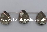 CPY378 Top drilled 12*16mm briolette pyrite gemstone beads