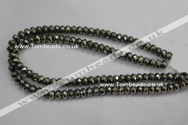 CPY39 16 inches 3*6mm faceted rondelle pyrite gemstone beads wholesale