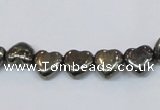 CPY390 Top drilled 8*8mm heart pyrite gemstone beads