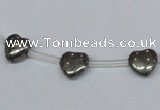 CPY391 Top drilled 8*8mm heart pyrite gemstone beads wholesale