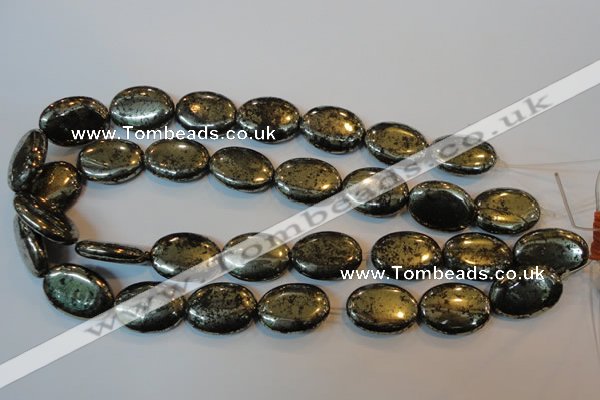 CPY42 16 inches 18*25mm oval pyrite gemstone beads wholesale