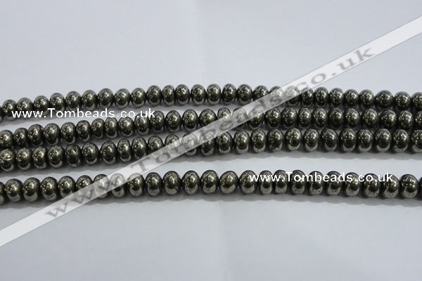 CPY422 15.5 inches 4*6mm rondelle pyrite gemstone beads